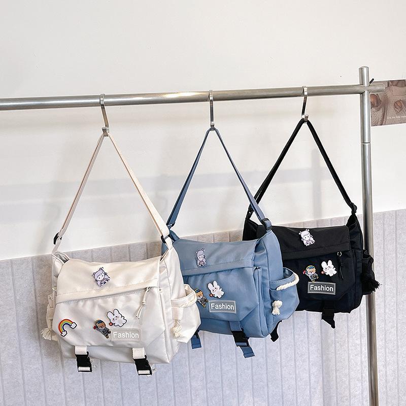 Japanese Harajuku Crossbody Bags For Women High School Girls Messenger Bag Patchwork Handbags School Book Bag Shoulder Bag Bolso