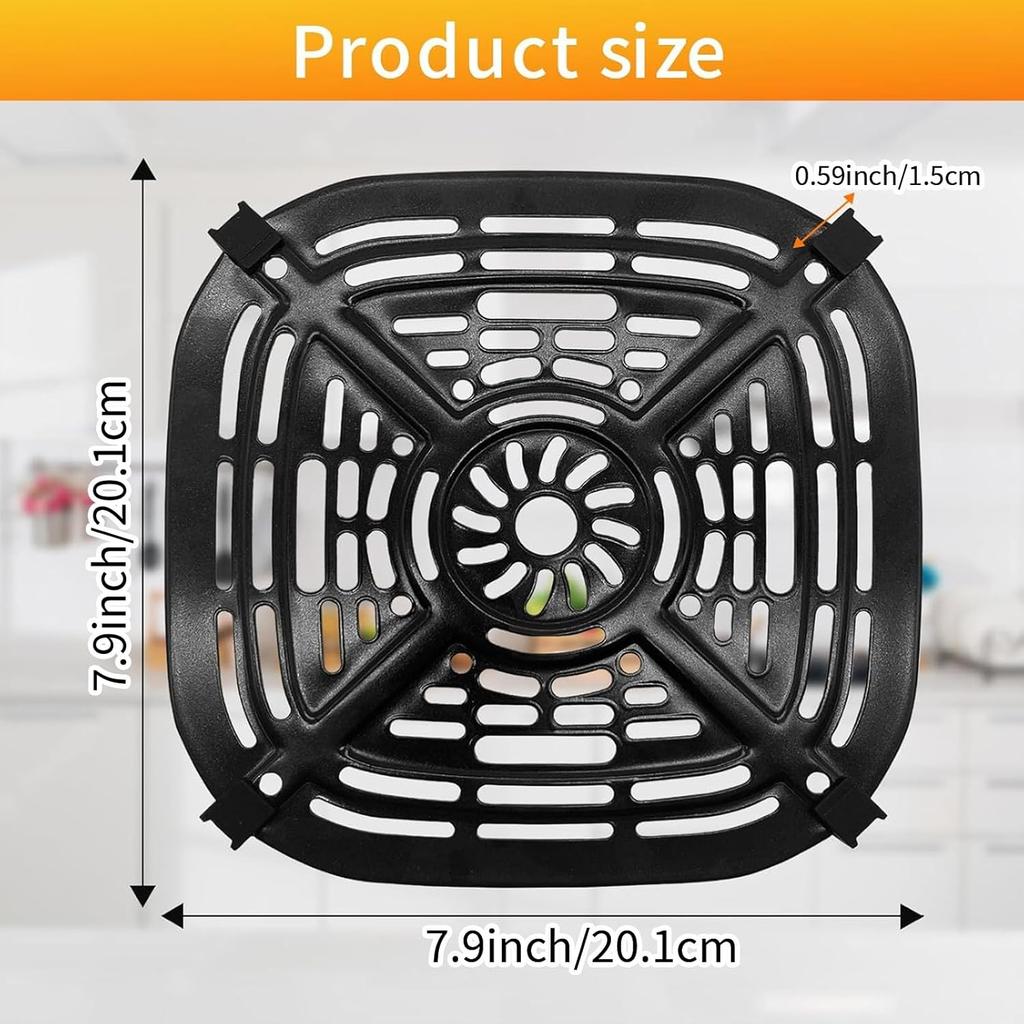 Air Fryer Replacement Parts for Ninja Crispi Air Fryer FN101GY, Air Fryer Accessories Grill Pan Plate Crisper Plate Rack Tray with Rubber Bumpers