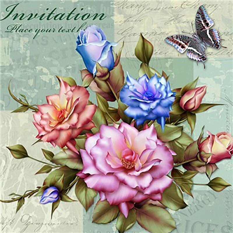 New 5D DIY Diamond Painting Flower Diamond Embroidery Scenery Cross Stitch Full Square Round Drill Crafts Manual Home Decor Gift