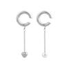 Pearl Heart Drop Ear Cuff Set SHEC0025