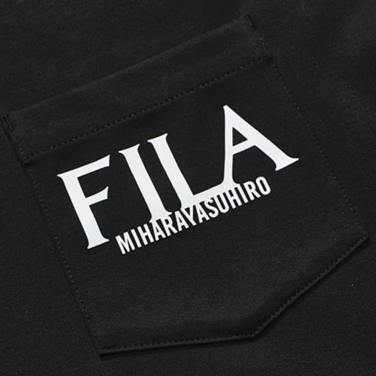 Fila X MIHARA YASUHIRO Minimalist Letter Logo Print Casual Short Sleeve T-Shirt Women Tops Black F11W223113F-BK