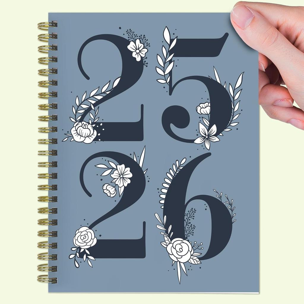 TF Publishing July 2025 - June 2026 Simply French Blue Medium Weekly Monthly Planner - 12 Month Academic Planner 2025-2026 with Durable Cover, Thick
