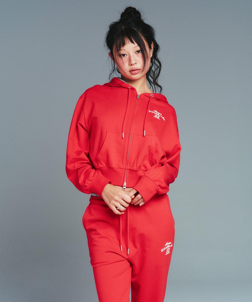 AMES-WORLDWIDE Classic Slim Boot Cut Sweat Pants Red
