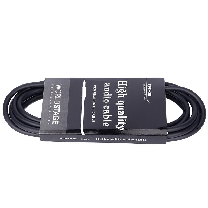 

3m Black Leather 6.35mm Male-Female Audio Cable for Electric Guitar to Amplifier