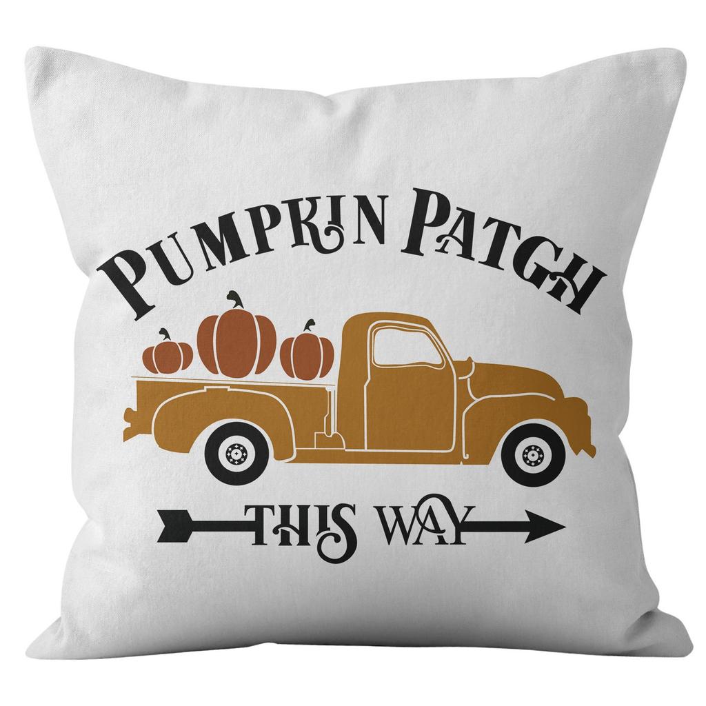New Thanksgiving Pumpkin Plaid Pillow Cover Holiday Home Decoration Cushion Cushion Cover Home