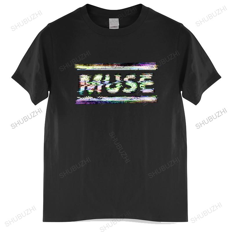 

летняя футболка мужская бренд футболка Muse Static Black T Shirt Новый Мерч группы Топы Мужская футболка Европейский размер ТОПЫ M