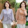 2026 Floral Summer Set for Middle-aged Women: Chinese Style Shirt Blouse