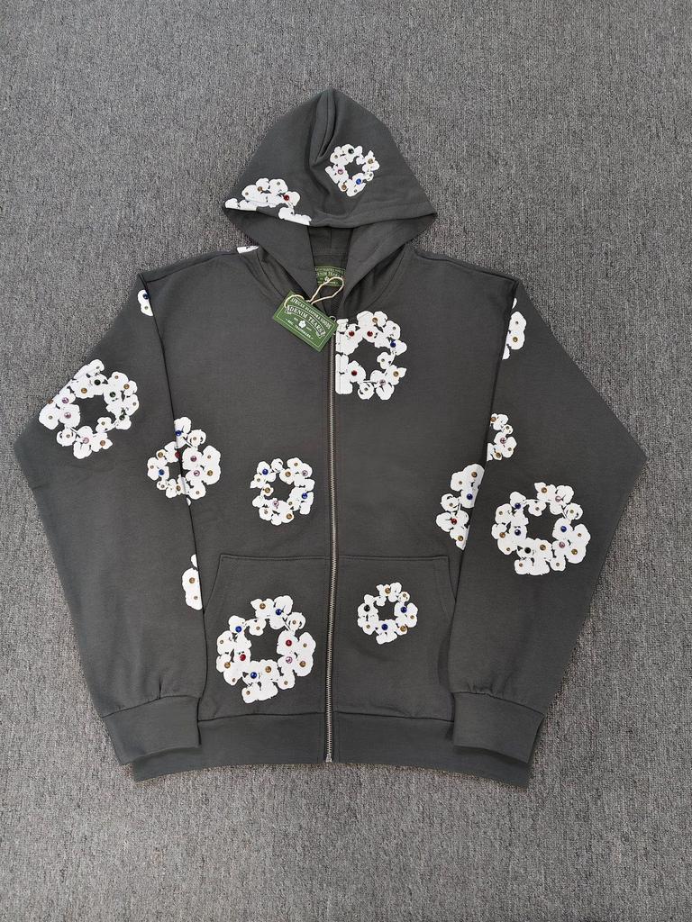 Deluxe Denim Tears Floral Hoodie & Hose Set für Herren