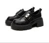 Zhike~ Platform Loafers Women's 2025 New Spring and Autumn British Style Small Leather Shoes One Pedal Ankola Red Shoes