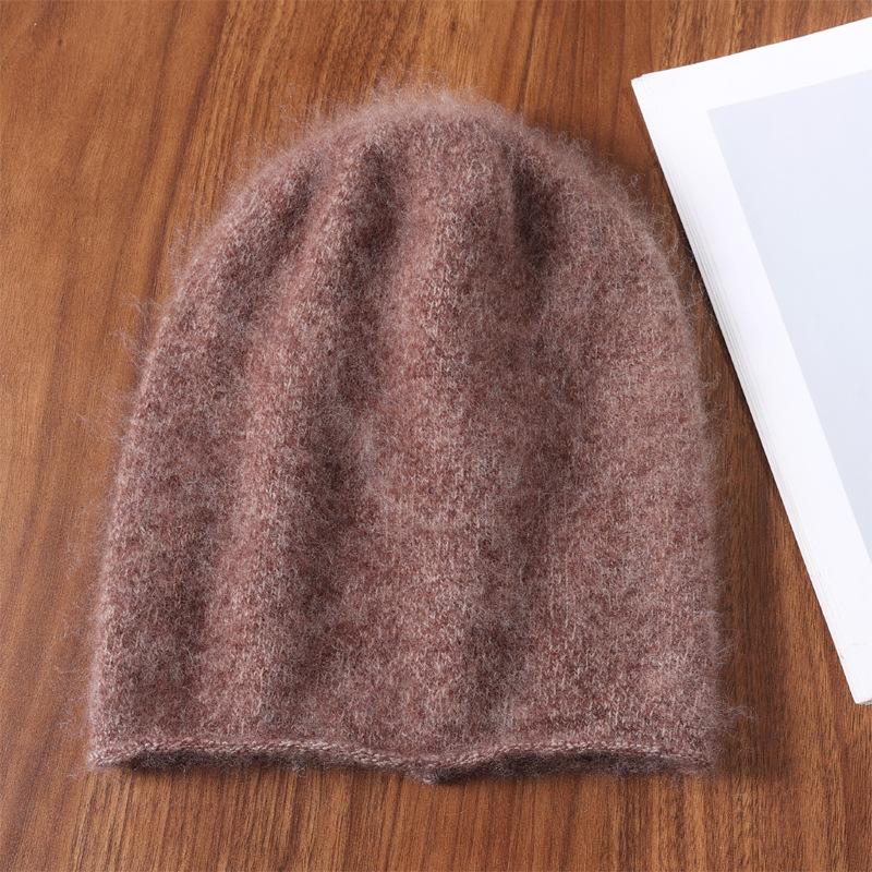 Furry Knit Cap Warm Knit Wool Hat Warm Ski Hat Chic Winter Beanie For Ski Slopes Outdoor Ski