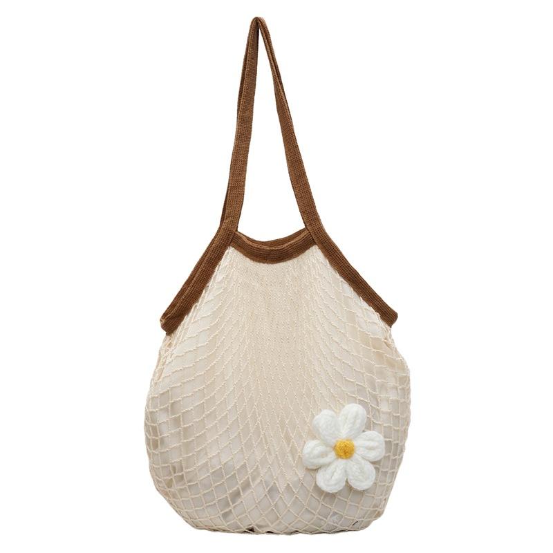 Large capacity out shoulder tote bag women's 2025 summer new trendy Korean lazy wind hollow portable women's bag