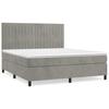 3143151 vidaXL Divan Bed and Mattress Light Grey 160x200cm Velvet