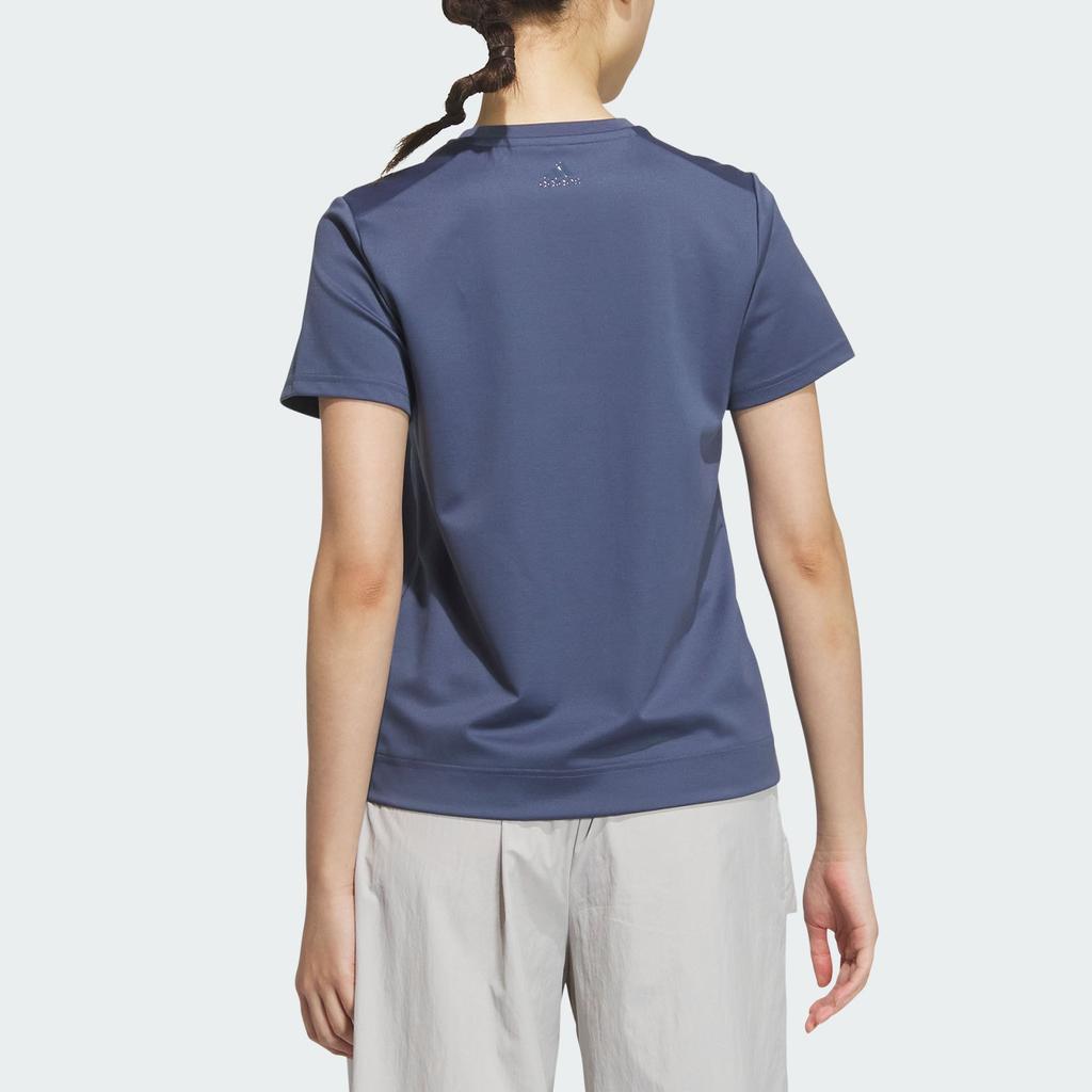 Adidas Graphic Cartoon Embroidered Sports Casual Short Sleeve T-Shirt Women Tops Ink-Blue JD5252