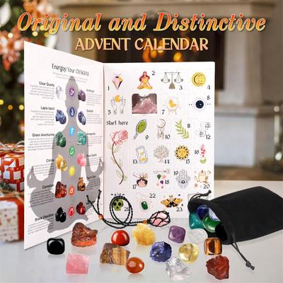 24 Dagen Kerst Adventskalender Natuurlijke Kristal Genezende Steen Set Feestelijke Countdown Decor Cadeau Voor Kristal Liefhebber