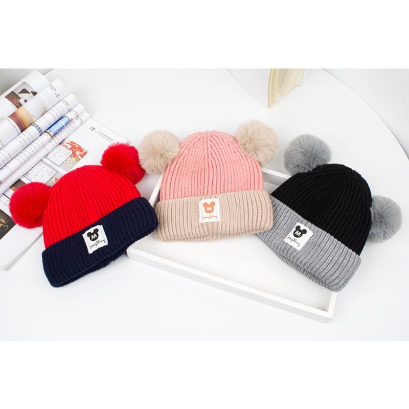 Pălărie pentru bebeluși Toamnă și iarnă Pălărie din lână pentru bebeluși Strat dublu 1-3 ani Copii Băieți și fete Pălărie tricotată Pălărie pentru copii pentru adulți