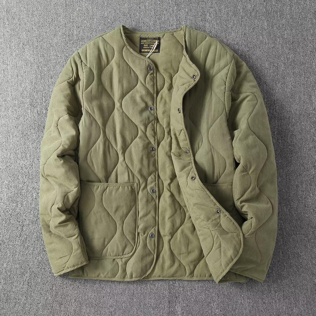 2024 Retro Quilted Thick Cotton Coat for Men - Trendy, Warm, All-Match Autumn/Winter Jacket