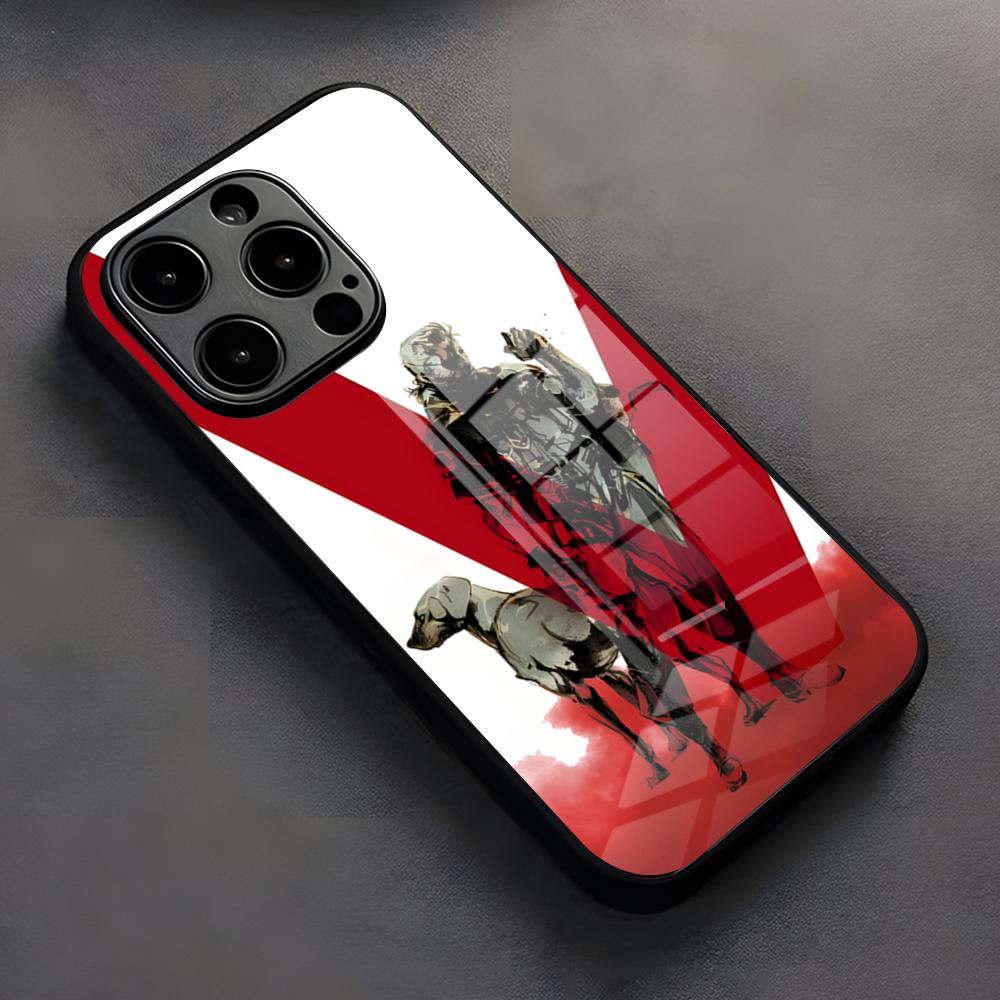 M-Metal G-Gear Solid Phone Case For IPhone 17 Pro Max 16 15 14 Pro Max 13 11 X Xs Xr 8 7Plus Glass Cover