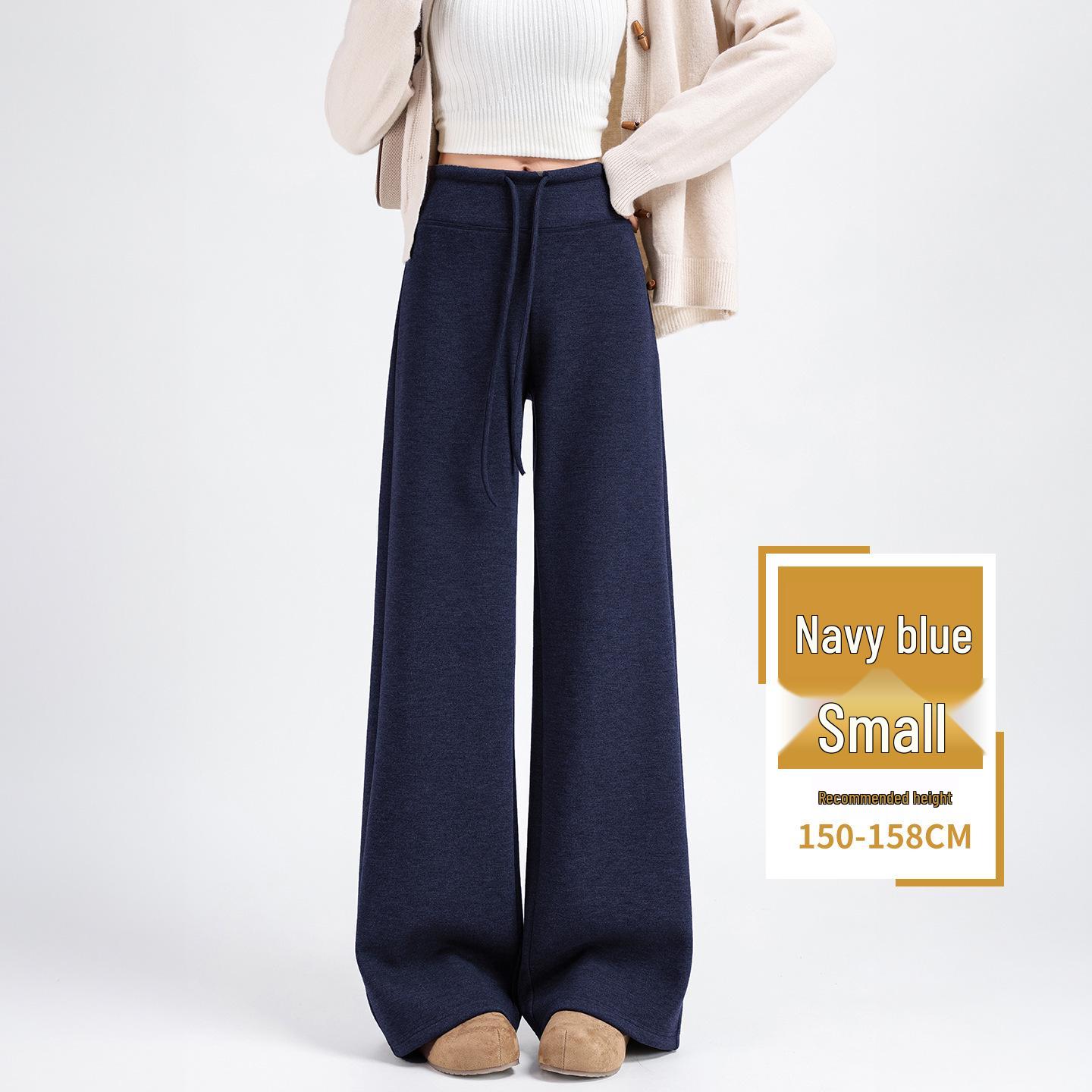 

Women s Wool Wide-Leg Pants, Autumn/Winter 2025, Black & Gray, Straight Narrow Fit, Draping Style.