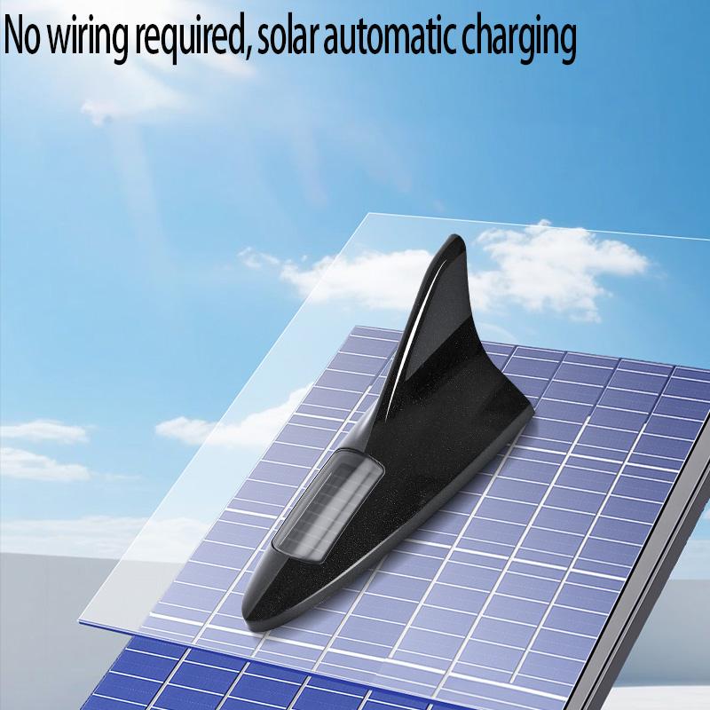 Car Roof Light Solar Flashing Auto Tail Lamp Waterproof LED Warning Strobe Light Shark Fin Shape Flashing Anti-Collision Lamp
