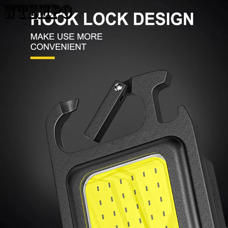 COB Work Light Outdoor Strong Light Torch Mini Multifunctional Emergency Keychain Light USB Rechargeable Tent Camping Light Cob Work Light