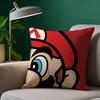 Cartoon M-MarioS Game Pillow Case Plush Fabric Soft Pillowcase Double Sided Print Sofa Cushion Cover Throw