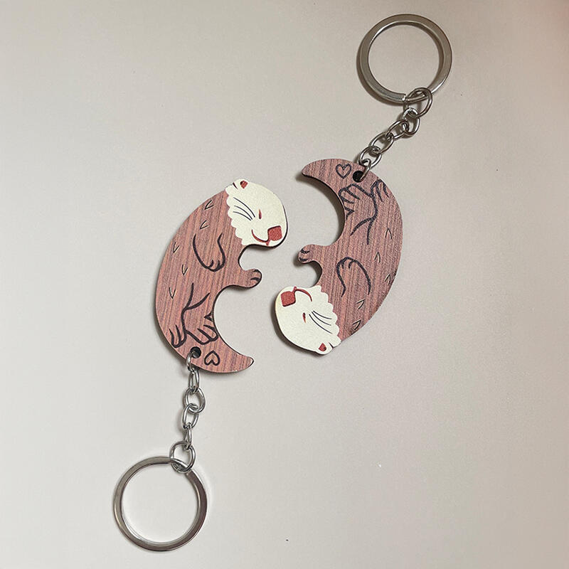 

Couple item cute sea otter keyring doll bag key holder