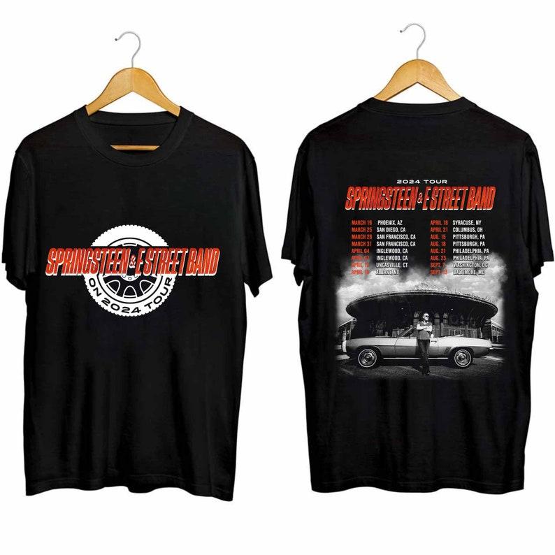 

Футболка из плотного хлопка 300GSM Брюса Спрингстина The E Street Band Рубашка с перенесенным туром по США Рубашка фаната Брюса Спрингстина Концертная рубашка Брюса Спрингстина