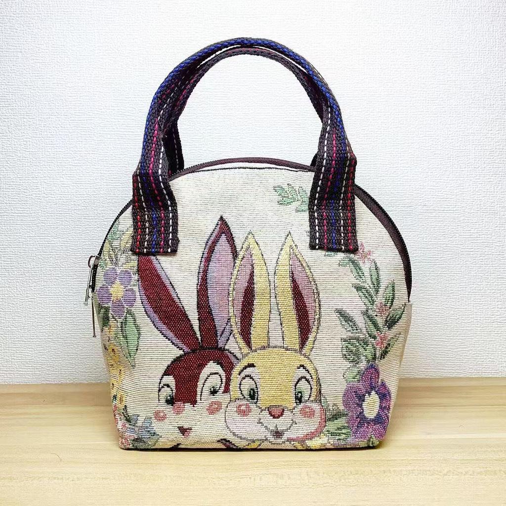 Embroidered Ethnic Canvas Handbag for Women: Shell-Shaped Purse with Jacquard Design