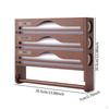 Wrap Dispenser Bamboo Aluminum Foil and Parchment Wrapping Paper Storage 3 in 1 natural color
