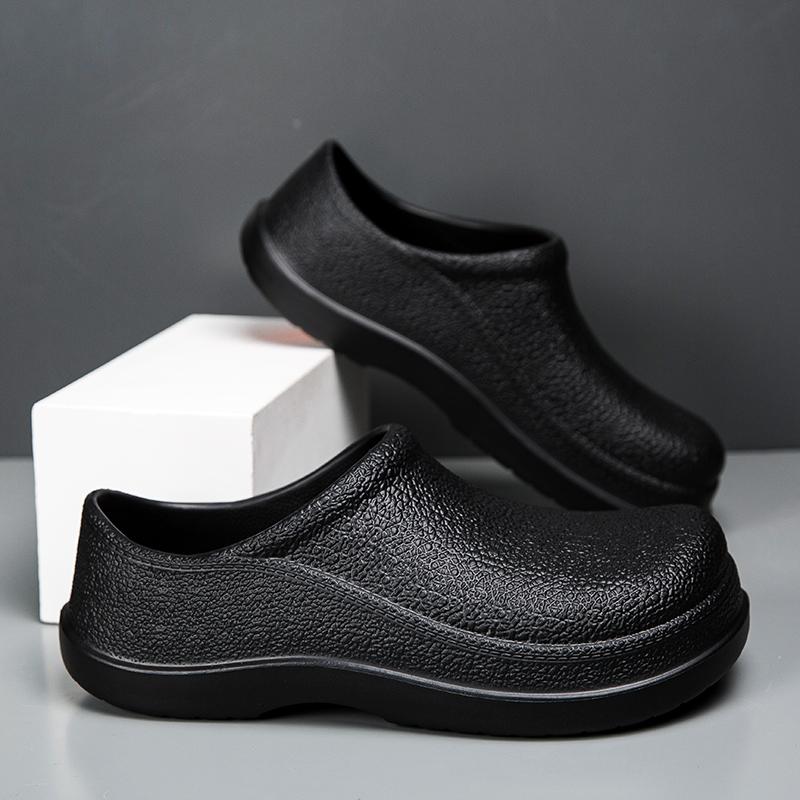 Kuchařské pracovní boty čtyřsezónní pánské protiskluzové voděodolné olejivzdorné kuchařské boty s měkkou podrážkou ležérní lehké kožené boty