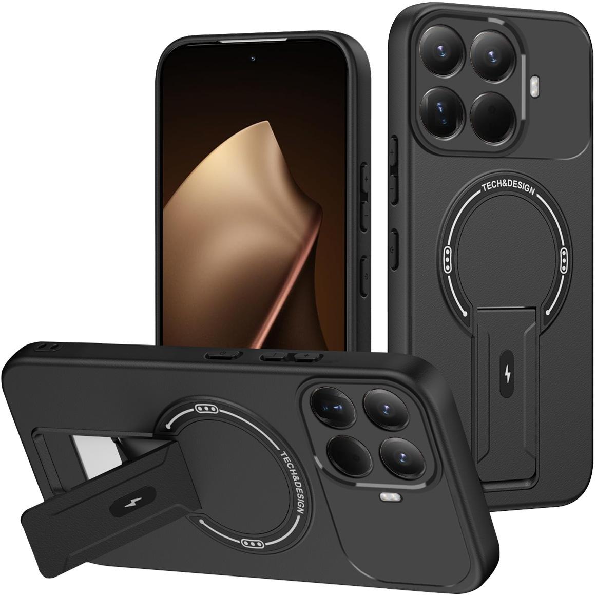 Применимо к защитному чехлу для продукта Xiaomi 17Pro, магнитному чехлу для мобильного телефона, чувствительному к коже, защитному чехлу-подставке для Xiaomi POCOX8ProMax. xiaomi 17promax чёрный