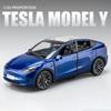 1:24 Model X Model Y Tesla Model 3 Alloy Die Cast Toy Car Model Sound and Light Children's Toy Collectibles Birthday Gift