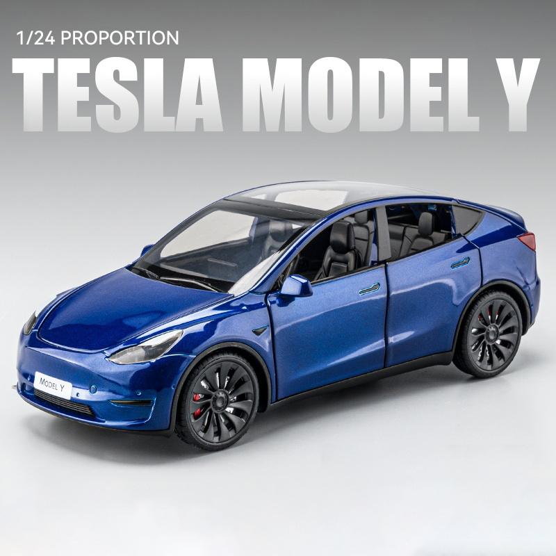 1:24 Model X Model Y Tesla Model 3 Alloy Die Cast Toy Car Model Sound and Light Children's Toy Collectibles Birthday Gift