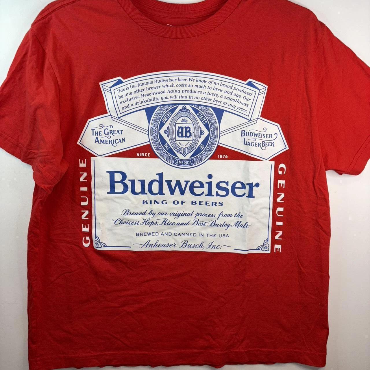 

Budweiser Vintage Red Men s T-shirt Graphic Beer Logo Rare Streetwear Tee S-5XL M
