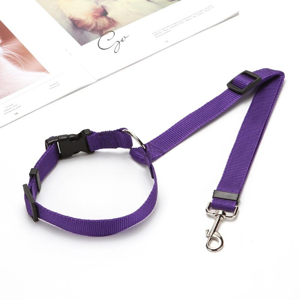 Cinturón de seguridad de coche para mascotas dos en uno, correa de plomo, cinturón de seguridad de asiento trasero, arnés ajustable para collar para perros y gatitos, accesorios para mascotas