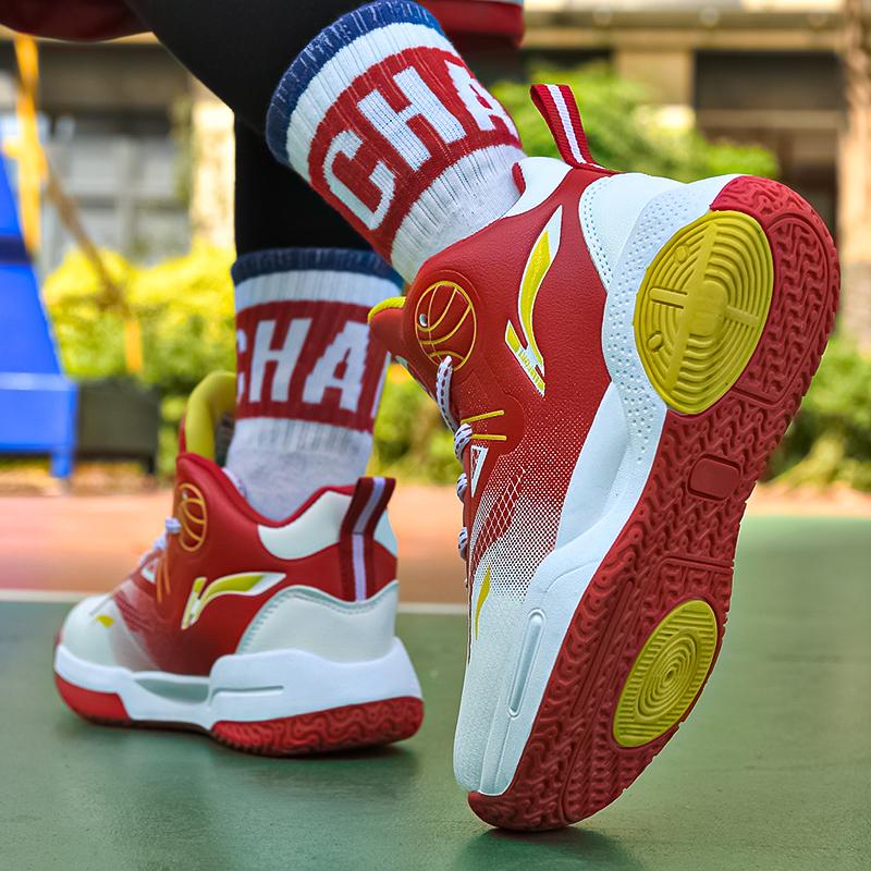 Autumn / Winter Leather Super Fiber Leather Children's Basketball Shoes Youth Casual Basketball Sports Shoes