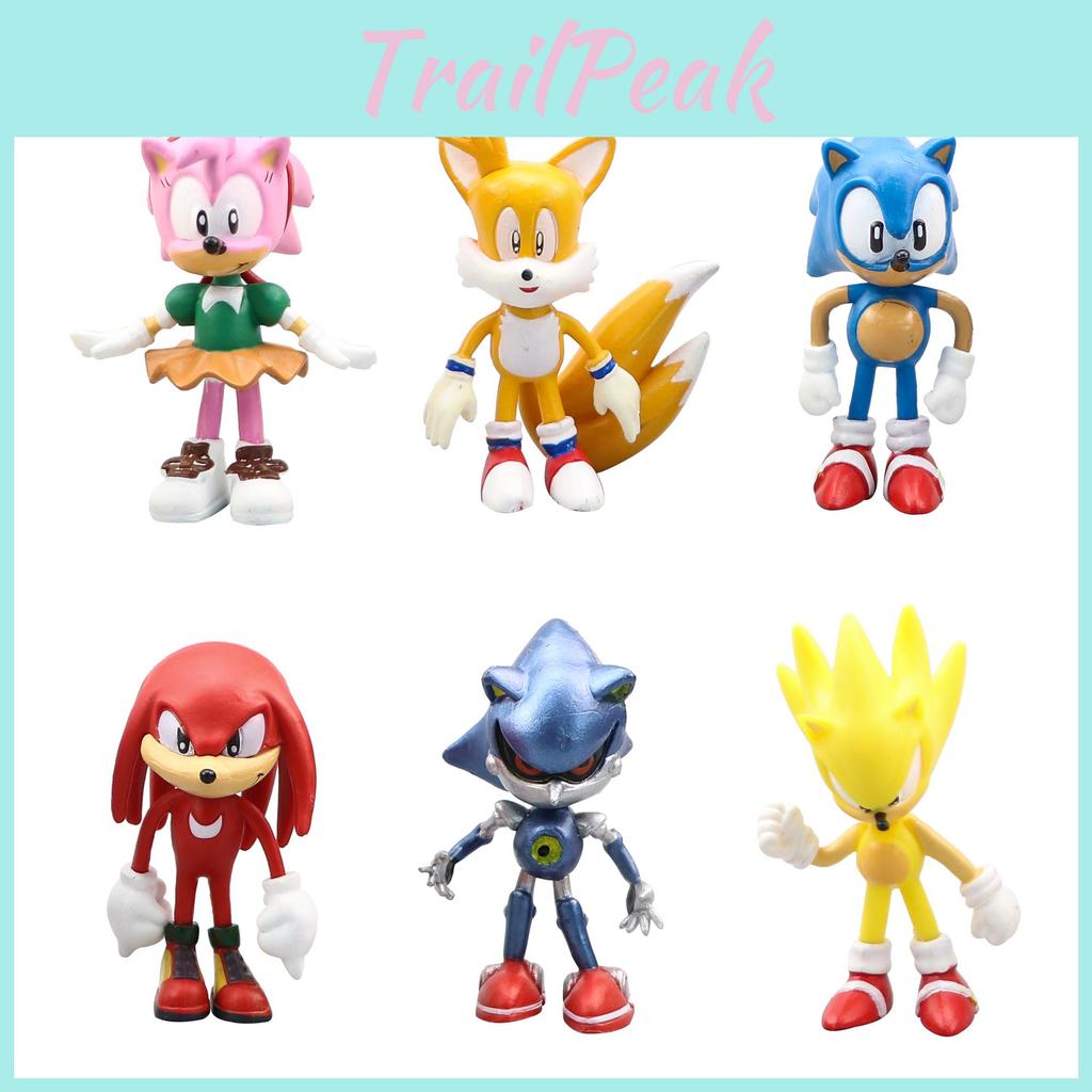 6pcs Diy Blocks Figures Kit Sonic Movie Game Dolls For Children