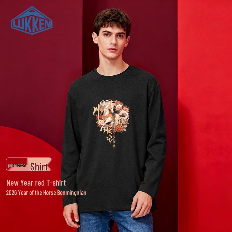 LUKKEN Men s Long-Sleeve T-Shirt - Smooth Sailing Horse Print 4XL