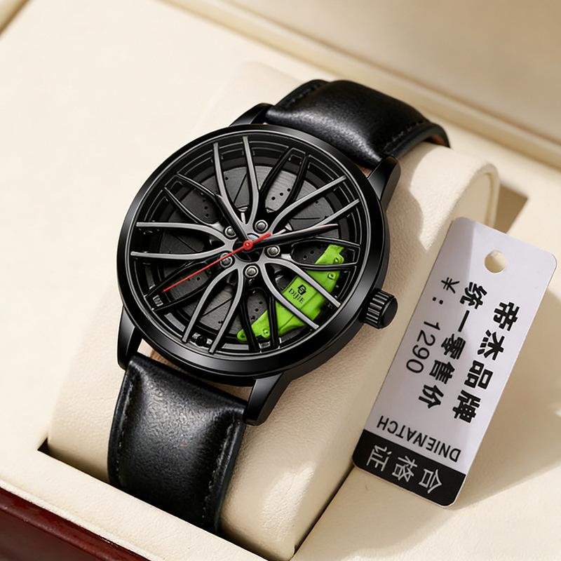Straight Hair Men'S High-End Wheel Watches Trend Fashion Locomotive Watches Non-Mechanical Watches Student Trend Watches