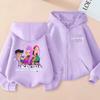 Reißverschluss Hoodie Cartoon Mädchen Mantel Mode Dünne Kleidung Lila Herbst Hoodie Jacke Kinder Anime Sweatshirt Geschenk