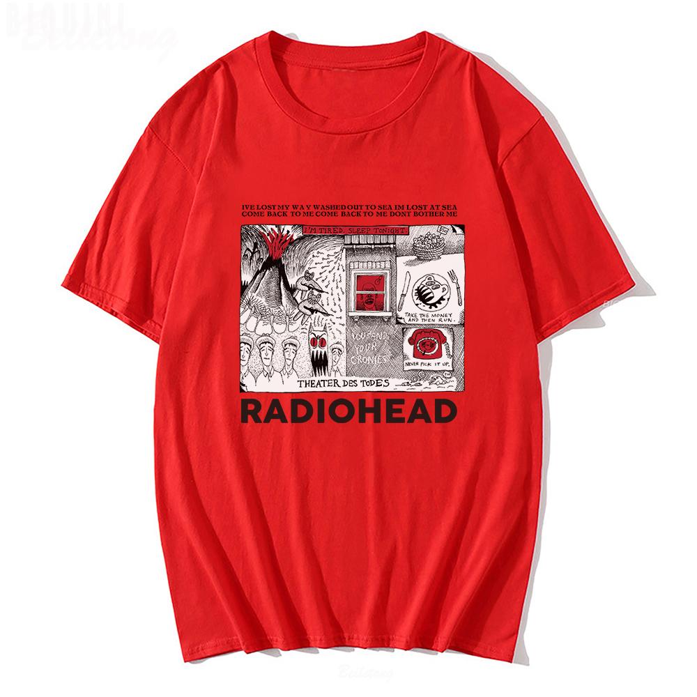 

Radiohead T Shirt Vintage Hip Hop Rock Band Tshirts Unisex Music Fans Funny Prints Unisexs Short Sleeve 100 Cotton Harajuku Tees S
