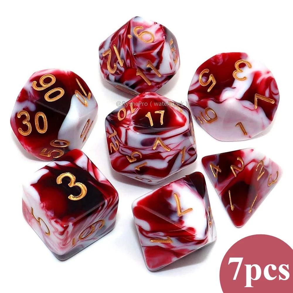 7pcs 16mm Polyhedral Dice Set  Acrylic Dices for Dungeons and Dragons DND RPG Role Playing Table Games Rolling Dice