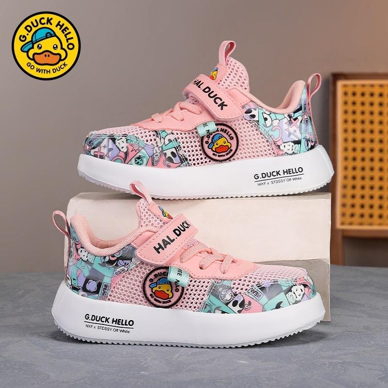 Little Yellow Duck Children's Sneakers Girls 2025 Summer New Children's Mesh Breathable Lightweight Soft Bottom Mesh Shoes