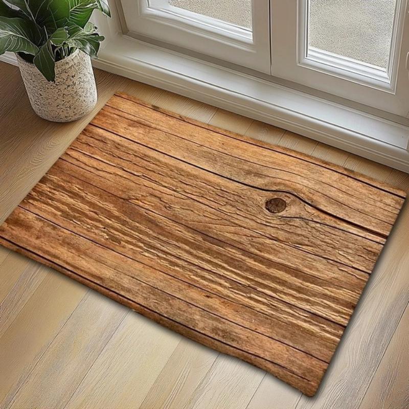 Vintage Farmhouse Wood Grain Floor Mat Anti-slip Durable Washable Floor Mat Patio Entryway Carpet Home Decoration