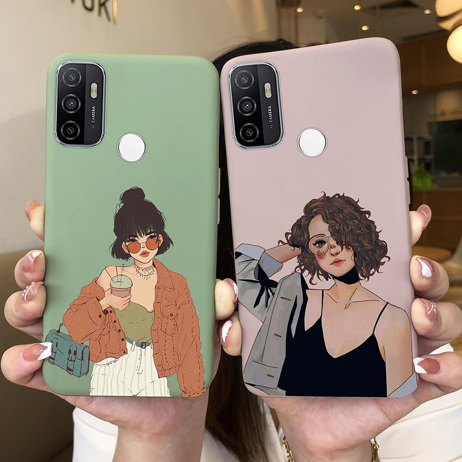 For OPPO A53S 2020 Case Cartoon Coque Heart Painted Silicone Phone Back Cover For Oppo A53s A 53s A53 S Oppoa53 2020 Shell Case