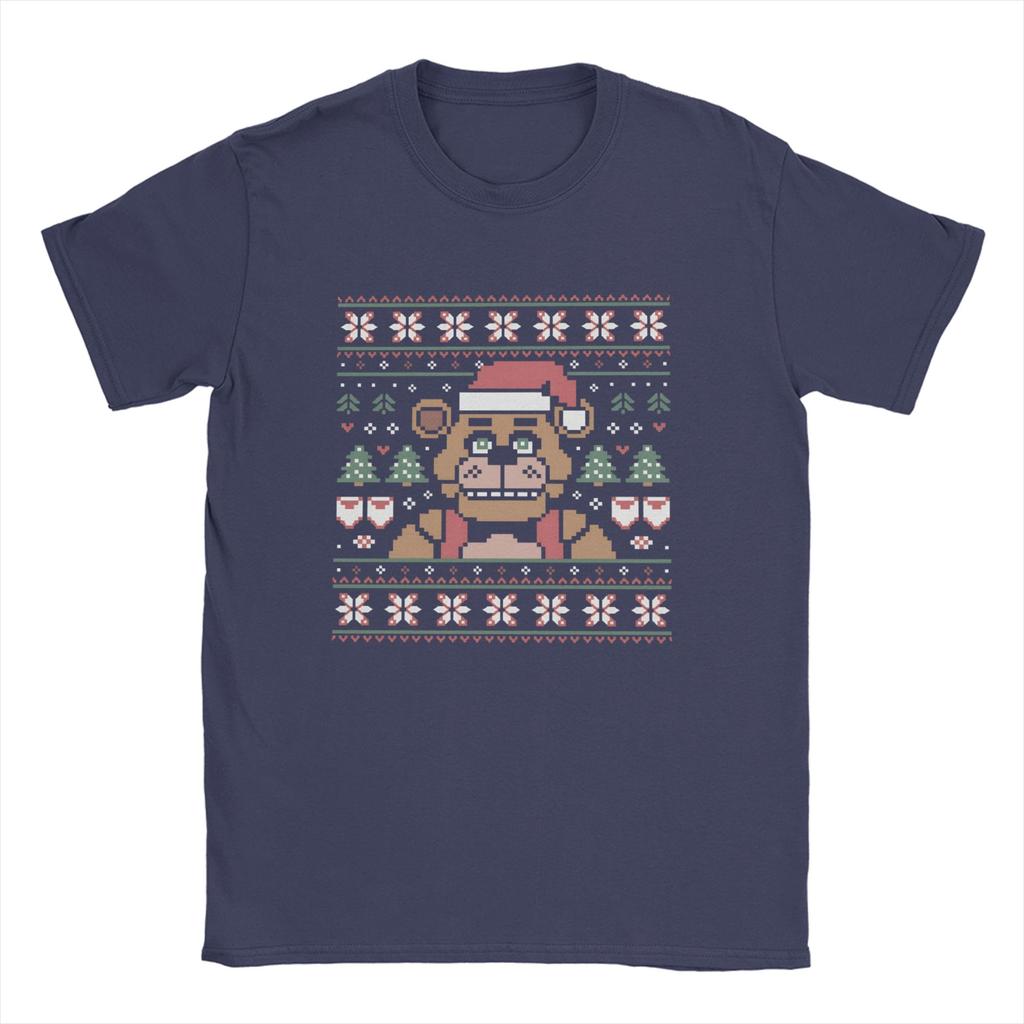 Herren T-Shirt FNAF Bei Freddys Freizeit Reines Baumwoll-T-Shirt Kurzarm T-Shirt Rundhals Kleidung Bedruckt