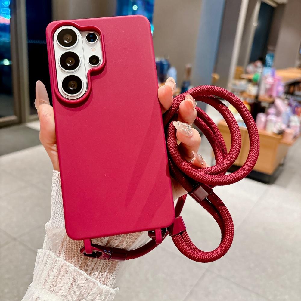 Crossbody Lanyard Silicone Soft Case For Samsung S26 Ultra S25 Edge S24 S22 Plus S21 S20 FE Necklace Shoulder Shockproof Cover