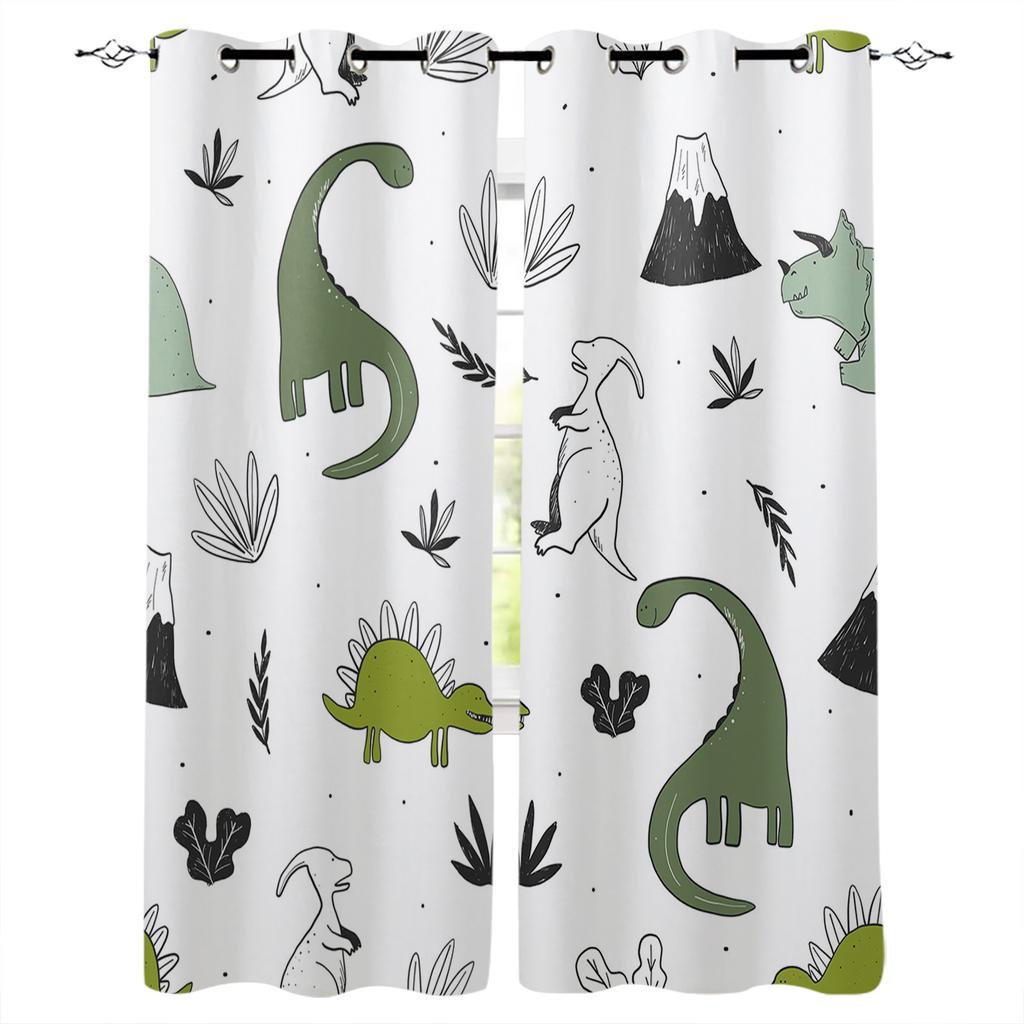 Cute Cartoon Dinosaur Curtains For Window Treatment Drapes Window Curtains For Living Room Bedroom Blinds Kids Room Home Decor