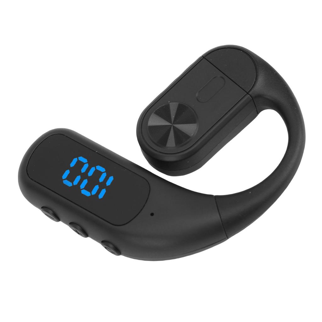 Wireless Earpiece Bluetooth Stereo Ear Hook Single Ear Business Sport Earphone with Noise Canceling Mic Digital Display
