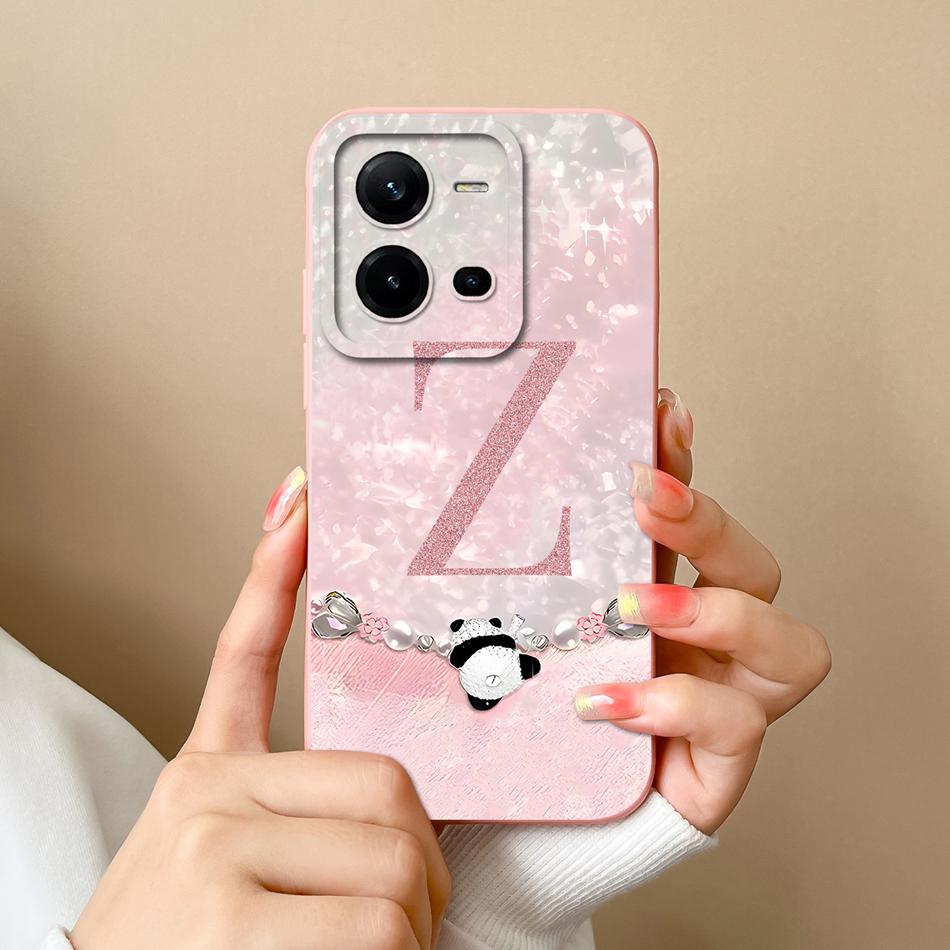 For Vivo V25 V25E Phone Cover Lovely Letters High Quality Case For Vivo V 25 Soft Liquid Silicone Lightweight Anti Drop Fundas